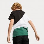 4k Puma 674231-37 JR T-shirt Power Cat - black/white/green